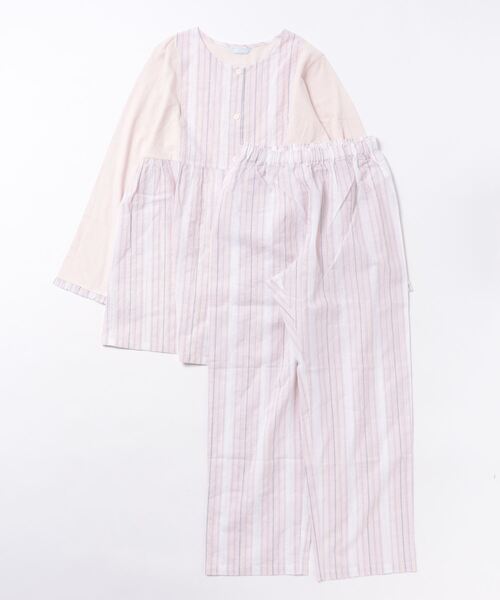 KID BLUE アイボリー 長袖ワンピース パジャマ セット 23ネル無地[長袖パジャマ] | KID BLUE OFFICIAL ONLINE STORE