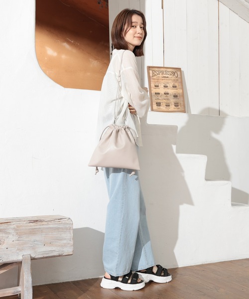 ハニーサロン＊2way巾着バッグ ハニーサロン フラワー巾着2wayショルダーバッグ|mercariメルカリ官方
