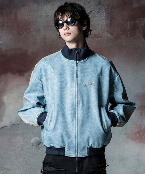 glamb ジャージ Synth Leather Track Jacket / シンセレザー