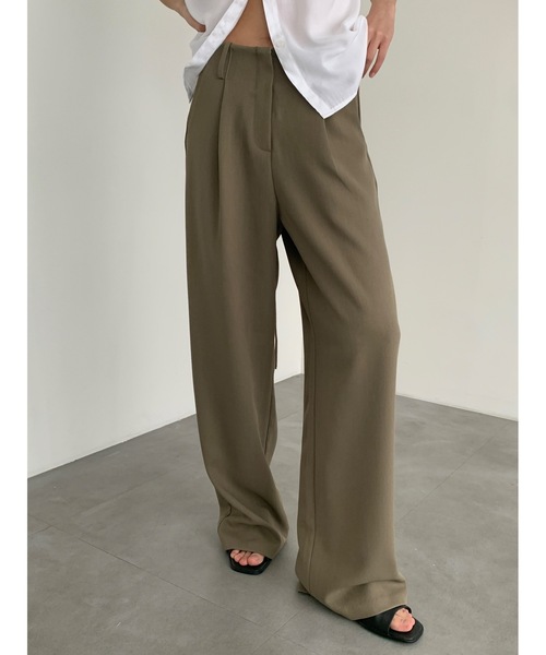 Didot.showroom スラックス パンツ ローライズタックワイド