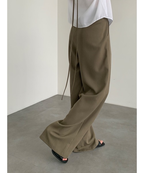 Didot.showroom スラックス パンツ ローライズタックワイド