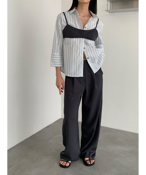 Didot.showroom スラックス パンツ ローライズタックワイド