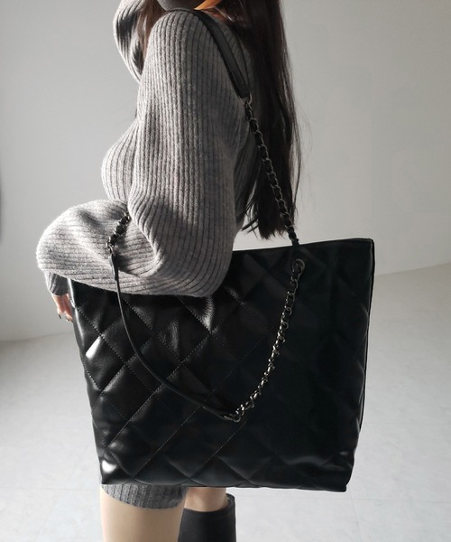 【A4収納可能】3way BAG／black キルティング A4収納可能】3way BAG／black キルティング バッグ