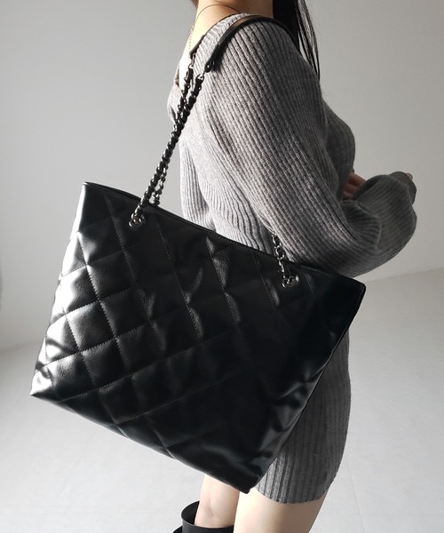 【kate spade】キルティング チェーン トートバッグ A4収納可 me+em select ショルダーバッグ バッグ 「 3color ／ A4収納可