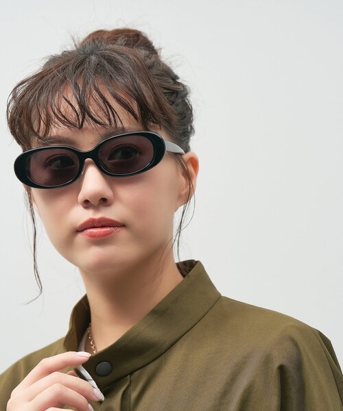 ブラックオーバル型サングラス Zoff サングラス 「WEB限定」オーバル型 サングラス│紫外線対策│Y2K