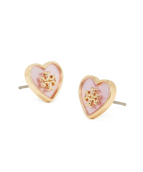 【ハート型が可愛い♡】Tory Burch KIRA ハート ピアス Kira Heart Stud Earring: Women's Designer Earrings | Tory Burch