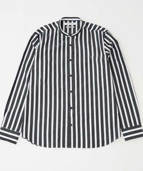 MEN'S MELROSE シャツ HITOYOSHIダブルネーム ブラックパターンバンド