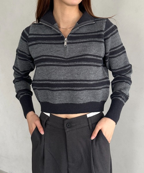 tシャツ ハーフジップボーダーニットプルオーバー レディース 000000016626-01-m.jpg?t=
