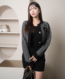 LIP SERVICE（リップサービス） ワンピース フリンジツイード