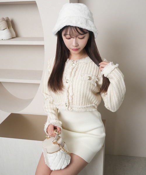 LIP SERVICE（リップサービス） ワンピース フリンジツイード