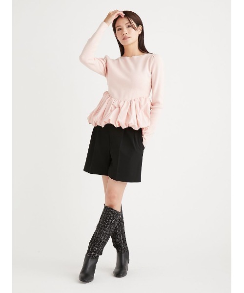 完売品★バルーンペプラムニットプルオーバー バルーンペプラムニットプルオーバー(ニットプルオーバー)｜TOPS