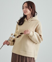 GERVE裏起毛スウェットチュニックパーカートレーナーセンソユニコなどお好きな方 シマエナガ｜裏起毛レイヤードスウェットチュニック｜ウィメンズ