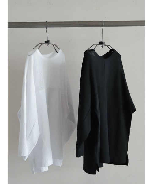 tシャツ 天竺×透かしコンビ　ドルマンP/O レディース FIL DE FER tシャツ 天竺×透かしコンビ ドルマンP/O レディース