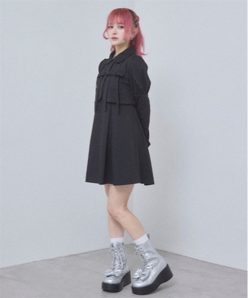 Fickle Bebe（フィクルベベ） ワンピース ボレロリボンレイヤード