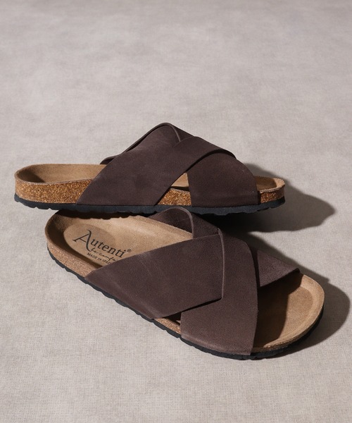 FEIT ブラウン レザー サンダル S FUNALIVE サンダル AUTENTI レザーサンダル メンズ : ZOZOTOWN