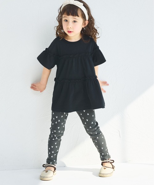 チュニック フレア袖 Tシャツ ティアードチュニック 半袖