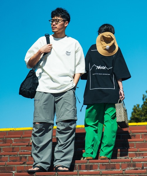 NANGA/ナンガ] 別注 ブランドロゴ バックプリント ドローコードT