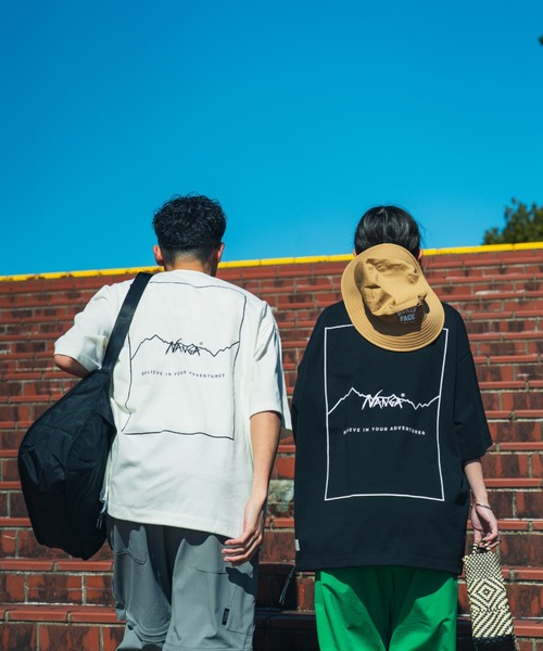 NANGA/ナンガ] 別注 ブランドロゴ バックプリント ドローコードT