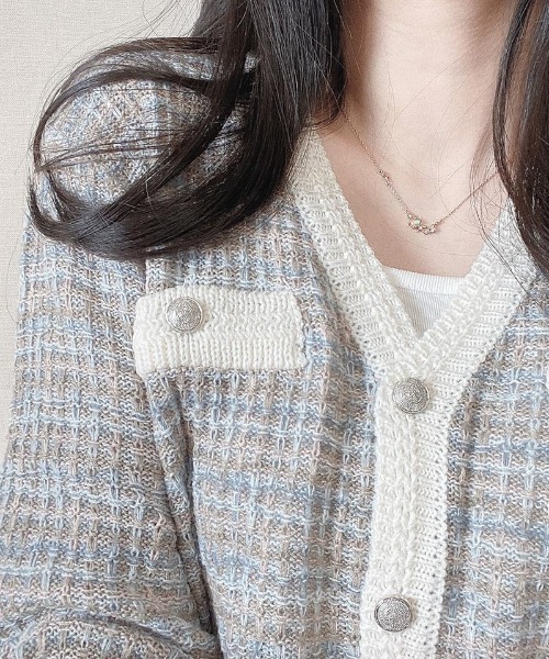 「SONA」 ニットカーディガン FREE ライトブルー レディース_画像9
