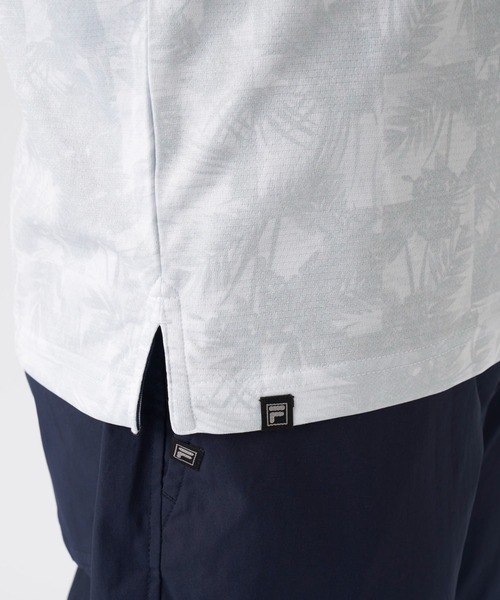FILA GOLF シャツ 半袖 ワッフルメッシュ ボタニカル柄 半袖シャツ