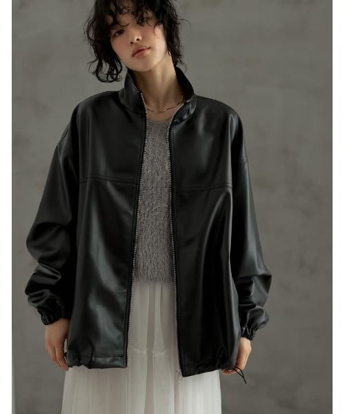 「Re:EDIT」 ジップアップブルゾン MEDIUM ブラック レディース_画像3