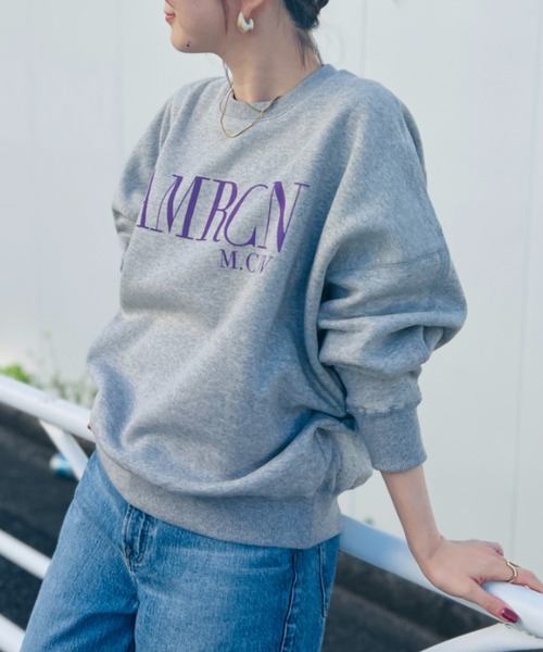 「AMERICANA」 スウェットカットソー「MICA＆DEALコラボ」 フリー グレー レディース AMERICANA 「AMERICANA」 スウェットカットソー「MICA＆DEAL
