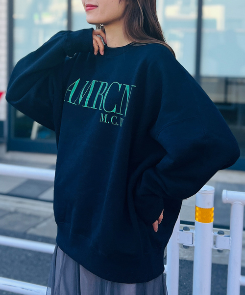 「AMERICANA」 スウェットカットソー「MICA＆DEALコラボ」 フリー グレー レディース AMERICANA 「AMERICANA」 スウェットカットソー「MICA＆DEAL