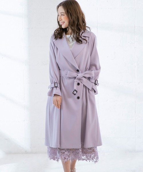 「QUEENS COURT」 トレンチコート 2 ベージュ レディース_画像2