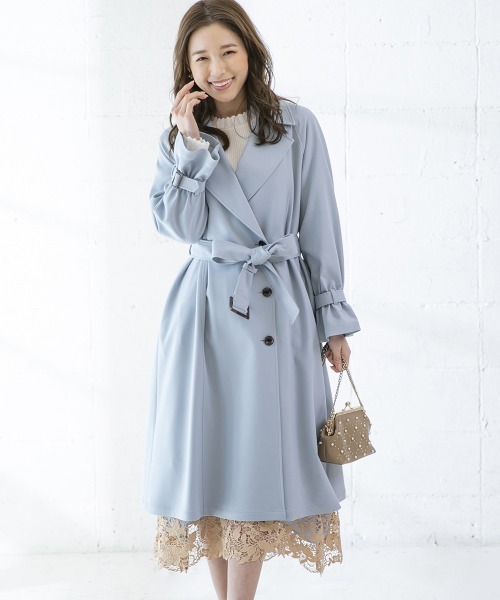 「QUEENS COURT」 トレンチコート 2 ベージュ レディース_画像3