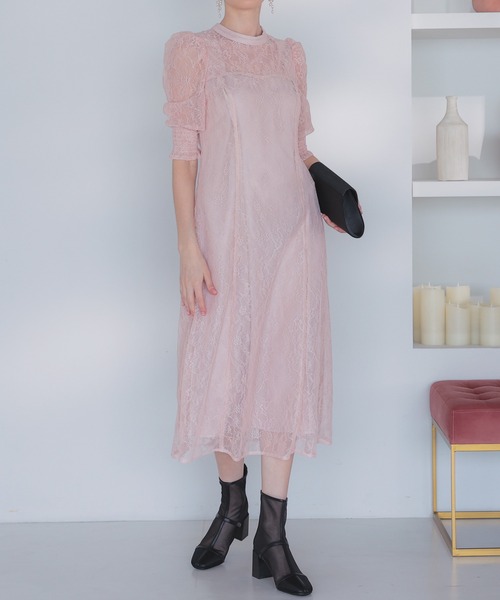 さ*や様 総レース バックリボン 結婚式 パーティー オケージョン ドレス PREFERIR ドレス 総レース バックリボン 結婚式 パーティー