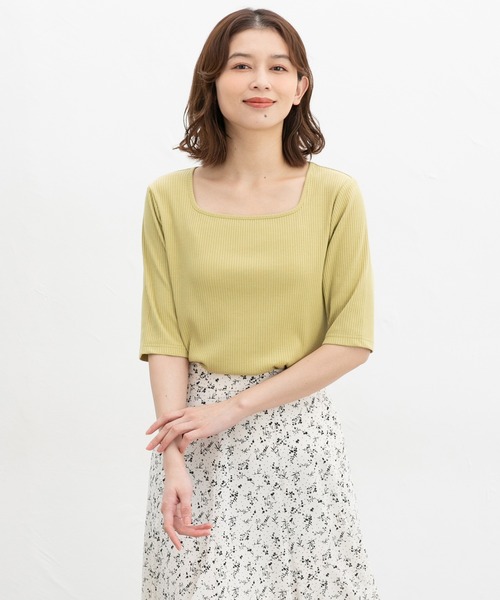 Honeys tシャツ 「ハニさら・接触冷感・UVカット」スクエア