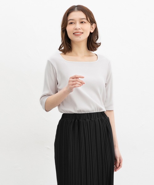 Honeys tシャツ 「ハニさら・接触冷感・UVカット」スクエア