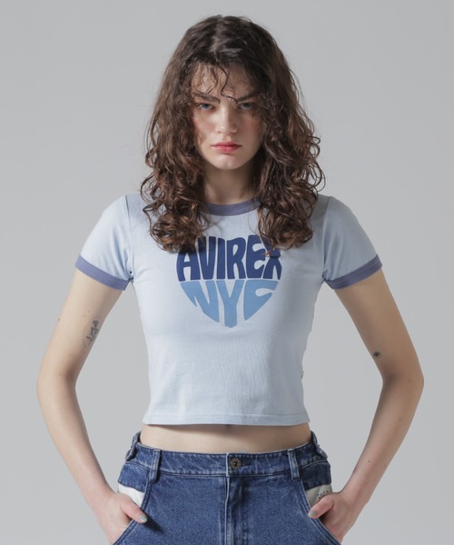tシャツ RINGER HEART LOGO T-SHIRT/リンガーハートロゴTシャツ レディース