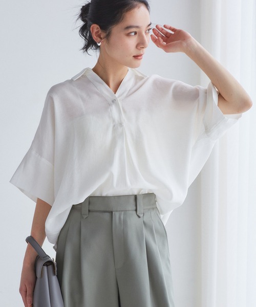VIS♡スキッパーブラウス VIS ブラウス シャツ 「WEB限定」バックシャンスキッパー