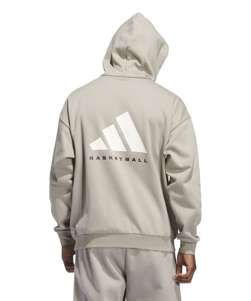 [ADIDAS] フーディ フリース バスケットボール グレー adidas パーカー ADIDAS BASKETBALL HOODY（アディダス ワン