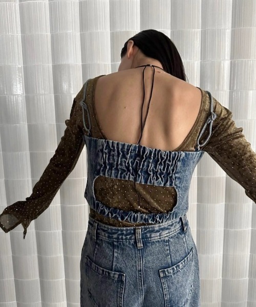 Ameri（アメリ） サロペット オーバーオール BUSTIER DENIM SET