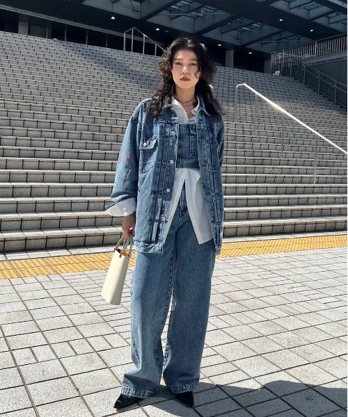 Ameri（アメリ） サロペット オーバーオール BUSTIER DENIM SET