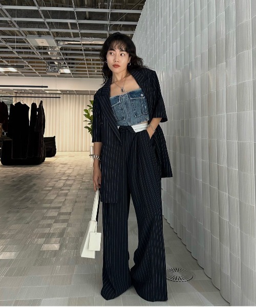 Ameri（アメリ） サロペット オーバーオール BUSTIER DENIM SET