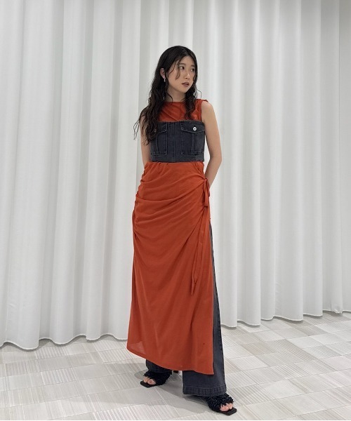 Ameri（アメリ） サロペット オーバーオール BUSTIER DENIM SET