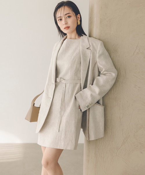 リネンミニワンピース anuans ワンピース リネンボックスミニワンピース : ZOZOTOWN