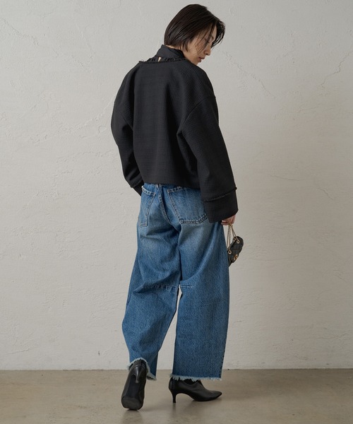 美品◎Loungedress ラウンジドレス ツイードジャケット ブラック セール】【20周年限定】ツイードジャケット（ノーカラージャケット