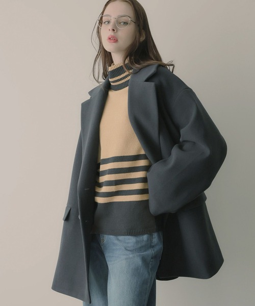 「saloon」 ピーコート S ネイビー レディース_画像3