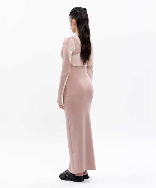 ドレス 「Seivson Future Women」デコンストラクションパッチワークカットスリットドレス