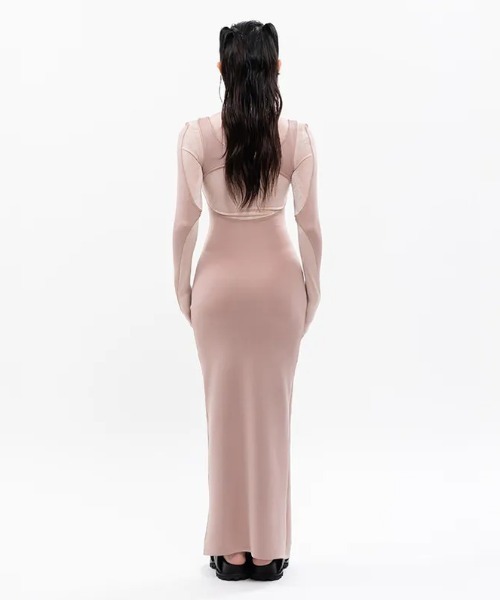 ドレス 「Seivson Future Women」デコンストラクションパッチワークカットスリットドレス