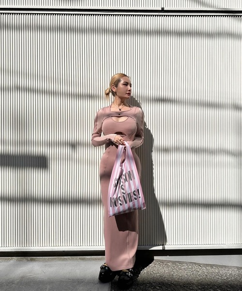 ドレス 「Seivson Future Women」デコンストラクションパッチワークカットスリットドレス