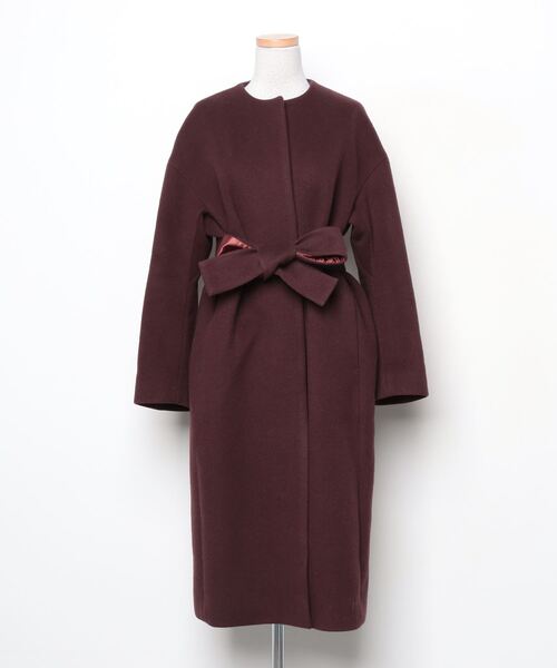 BACCA バッカ　コート　ノーカラー BACCA（バッカ） ノーカラーコート 36 ブラウン レディース : ZOZOTOWN