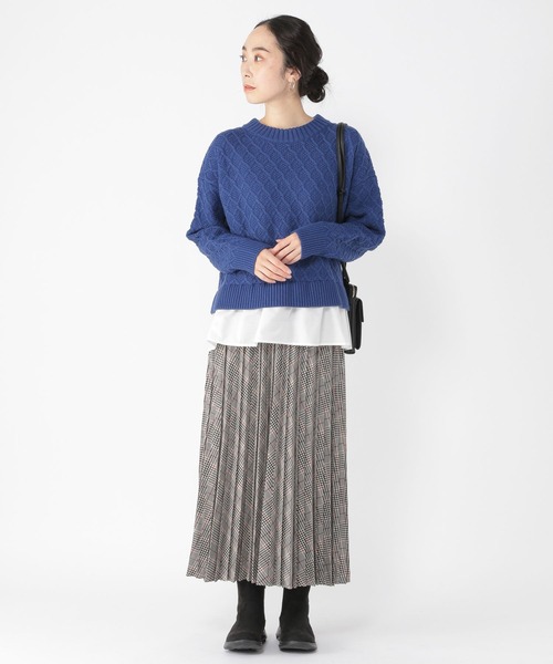 「studio CLIP」 長袖ニット FREE ブルー レディース_画像4