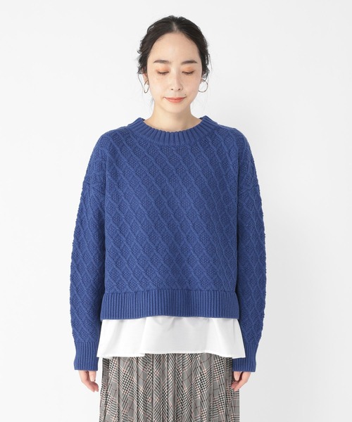 「studio CLIP」 長袖ニット FREE ブルー レディース_画像5