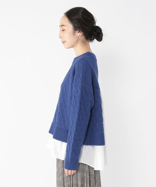 「studio CLIP」 長袖ニット FREE ブルー レディース_画像6