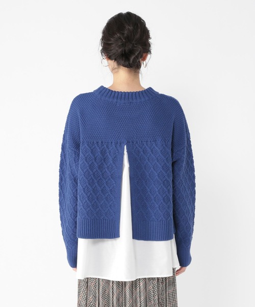 「studio CLIP」 長袖ニット FREE ブルー レディース_画像7